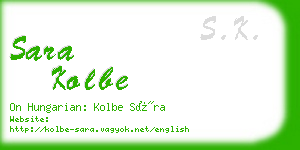 sara kolbe business card